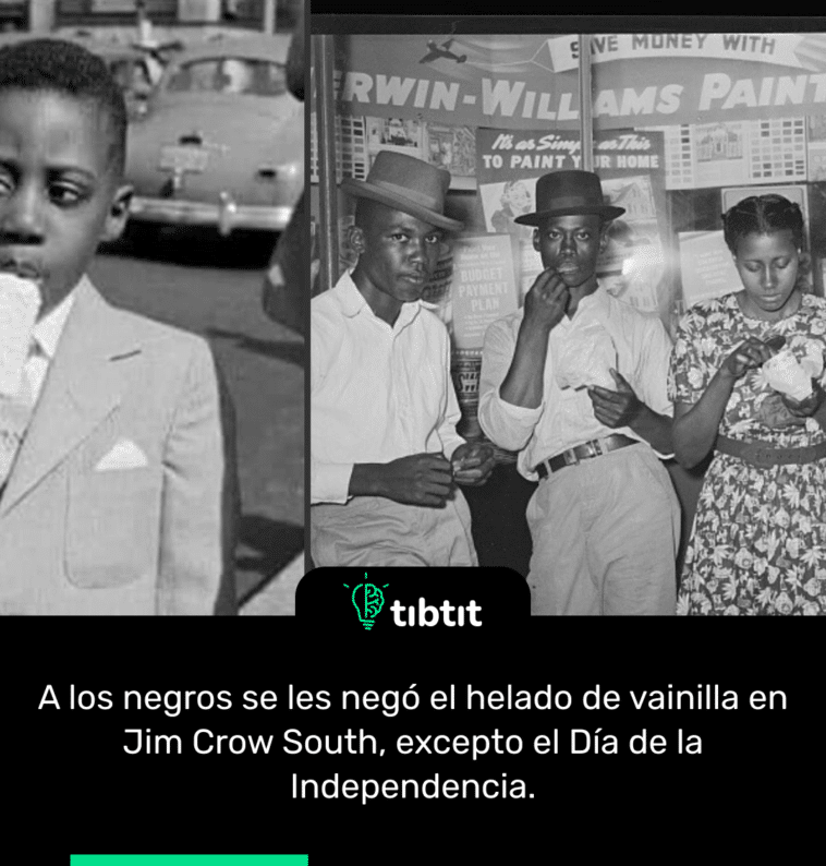 A los negros se les negó el helado de vainilla en Jim Crow South, excepto el Día de la Independencia.