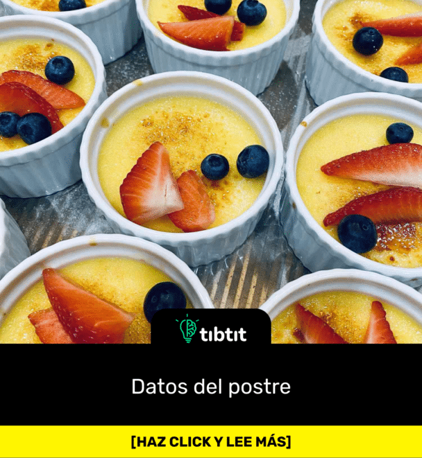 Datos del postre