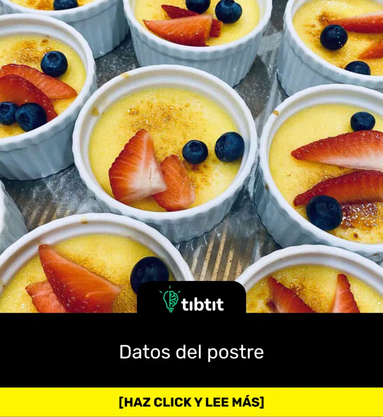 Datos del postre