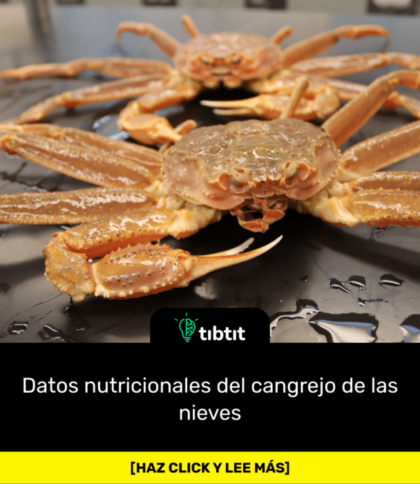 Datos nutricionales del cangrejo de las nieves