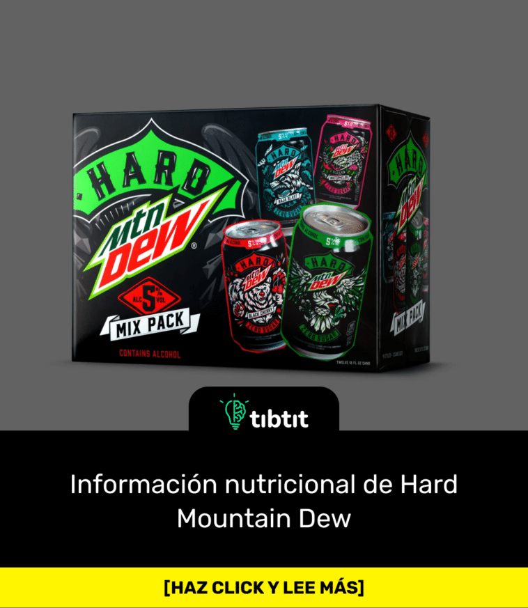 Información nutricional de Hard Mountain Dew