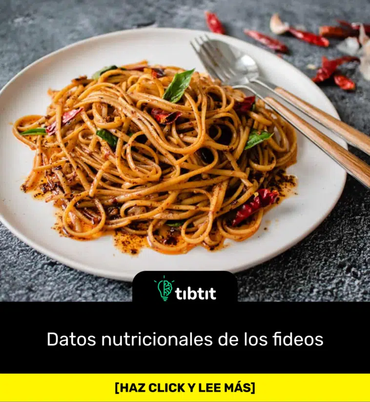 Datos nutricionales de los fideos