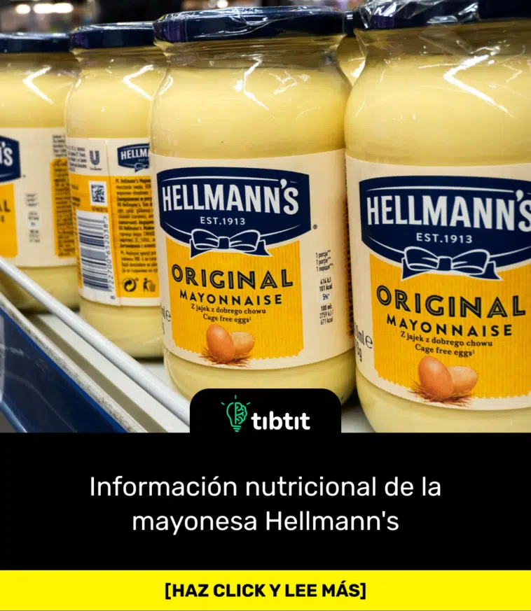 Información nutricional de la mayonesa Hellmann's