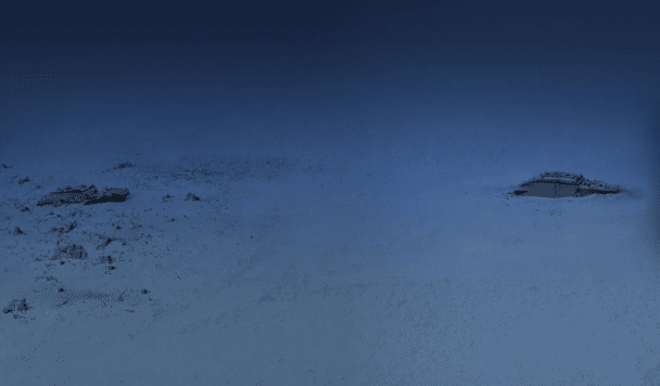 El tamaño del sitio del naufragio del Titanic