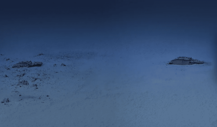 El tamaño del sitio del naufragio del Titanic