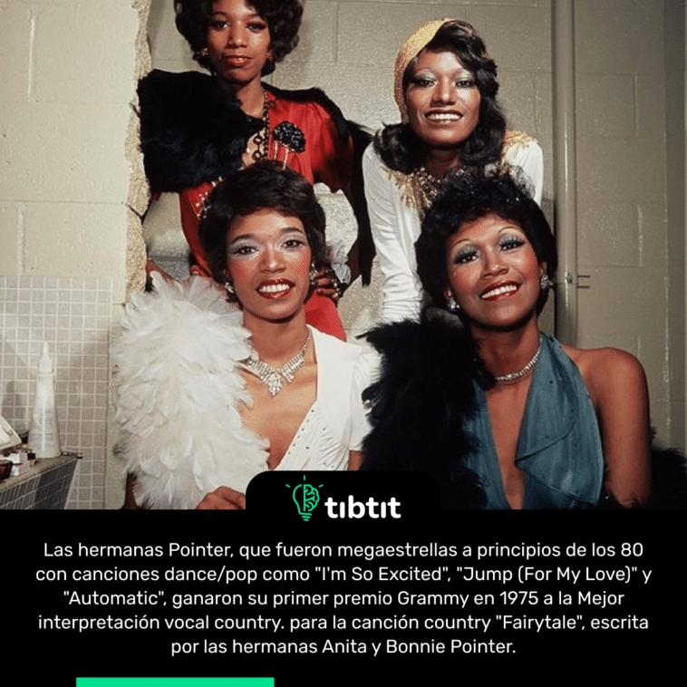 Las hermanas Pointer, que fueron megaestrellas a principios de los 80 con canciones dance/pop como "I'm So Excited", "Jump (For My Love)" y "Automatic", ganaron su primer premio Grammy en 1975 a la Mejor interpretación vocal country. para la canción country "Fairytale", escrita por las hermanas Anita y Bonnie Pointer.