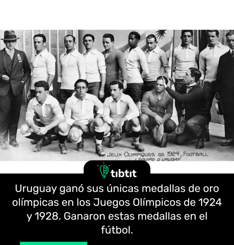 Uruguay ganó sus únicas medallas de oro olímpicas en los Juegos Olímpicos de 1924 y 1928. Ganaron estas medallas en el fútbol.