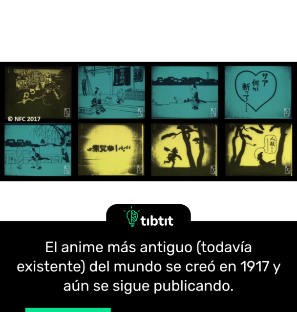 El anime más antiguo (todavía existente) del mundo se creó en 1917 y aún se sigue publicando.