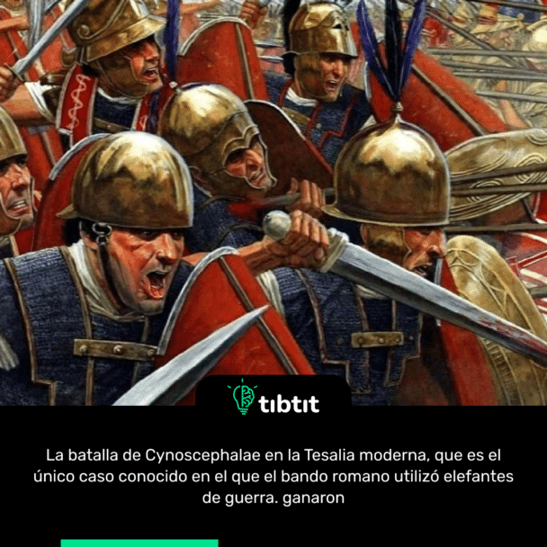 La batalla de Cynoscephalae en la Tesalia moderna, que es el único caso conocido en el que el bando romano utilizó elefantes de guerra. ganaron