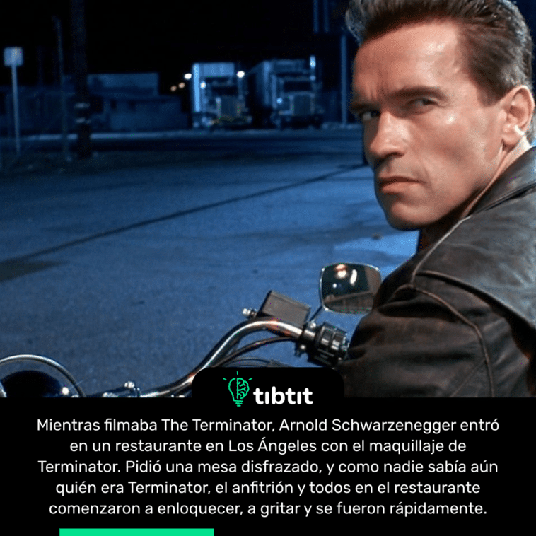 Mientras filmaba The Terminator, Arnold Schwarzenegger entró en un restaurante en Los Ángeles con el maquillaje de Terminator. Pidió una mesa disfrazado, y como nadie sabía aún quién era Terminator, el anfitrión y todos en el restaurante comenzaron a enloquecer, a gritar y se fueron rápidamente.