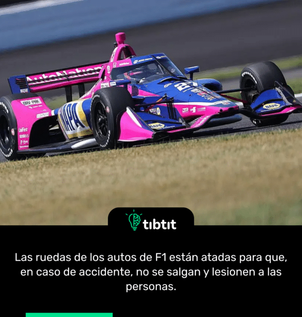 Las ruedas de los autos de F1 están atadas para que, en caso de accidente, no se salgan y lesionen a las personas.