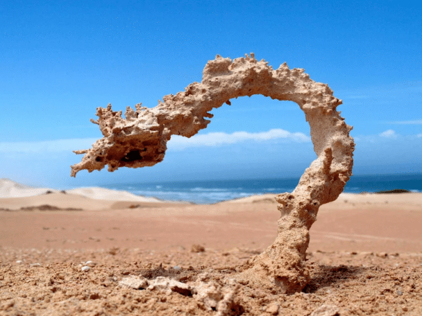 Arena golpeada por un rayo