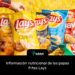 Información nutricional de las papas fritas Lays