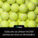 Cada año se utilizan 54.000 pelotas de tenis en Wimbledon.